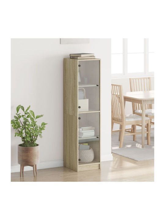 Living Room Display Cabinet Made of Particle Board with Windowed Oak 35x37x142cm
