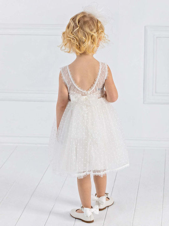 Designer's Cat White Baptism Dress made of Tulle