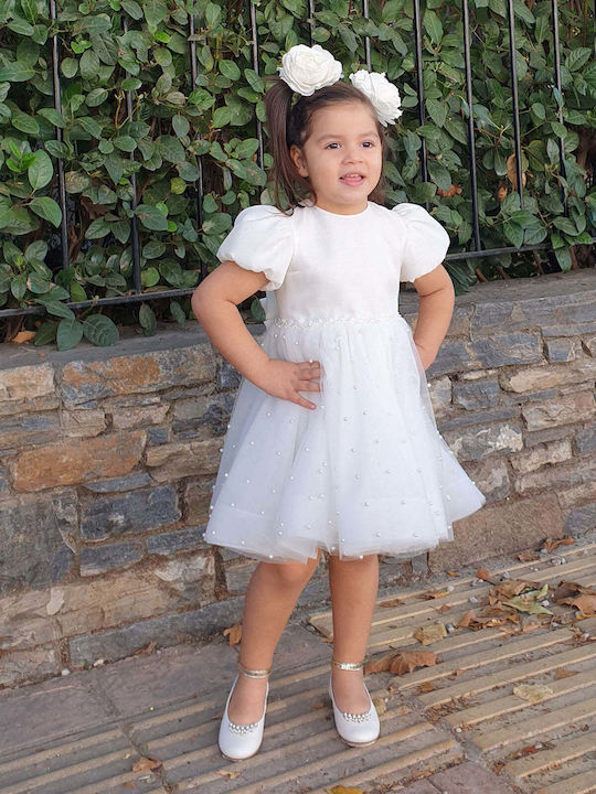 Designer's Cat White Baptism Dress made of Tulle
