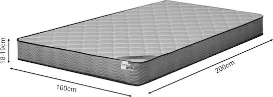 Pakketo Frezio Single Ergonomic Mattress Double-Sided Roll Pack 100x200x19cm with Independent Springs