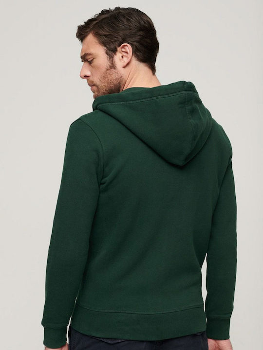 Superdry Men's Sweatshirt Jacket with Hood and Pockets Green (forest Green)