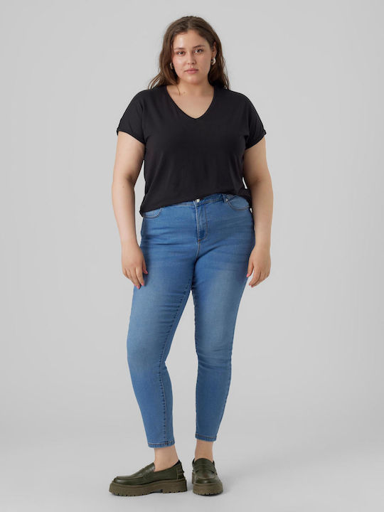 Vero Moda Femeie Tricou cu Decolteu în V Negru