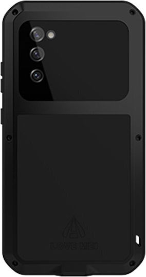 Love Mei Umschlag Rückseite Metallisch Schwarz (Galaxy S20 FE)