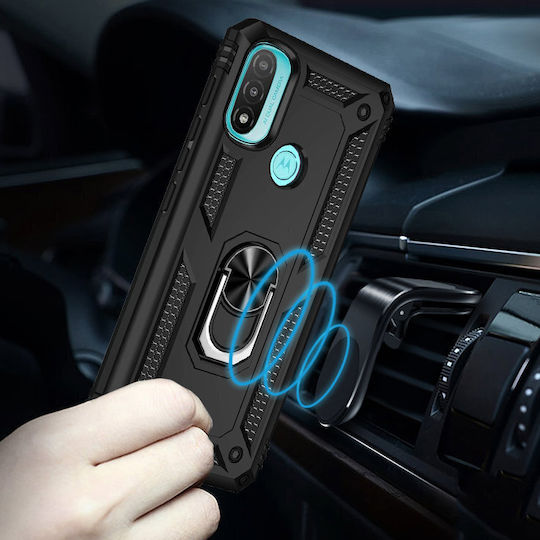 Erbord Back Cover Μεταλλικό Μαύρο (Moto E20)
