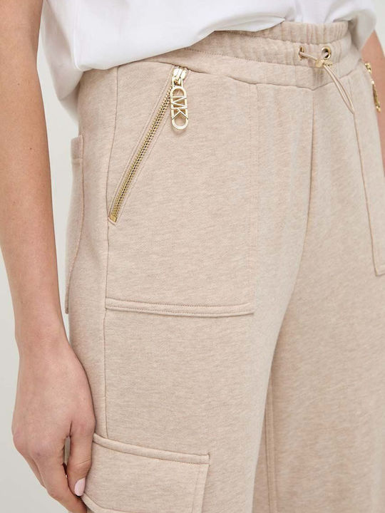 Damen Stoff Cargo Hose Beige