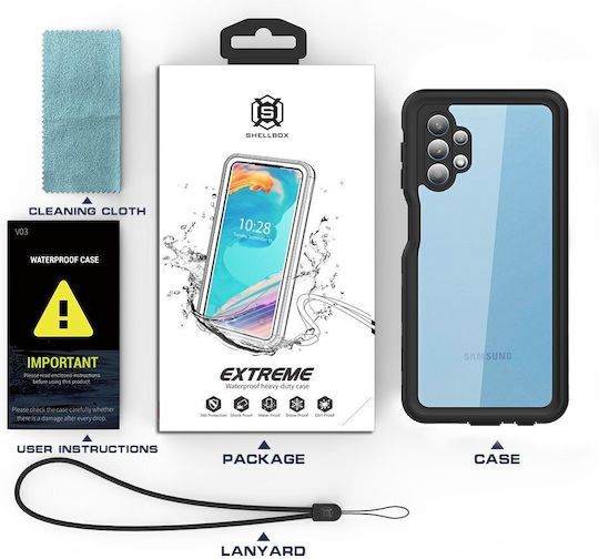 Shellbox Umschlag Rückseite 2mm Wasserdicht Schwarz (Galaxy A32 5G)
