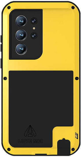 Love Mei Back Cover Metalic Galben (Galaxy S22 Ultra 5G)