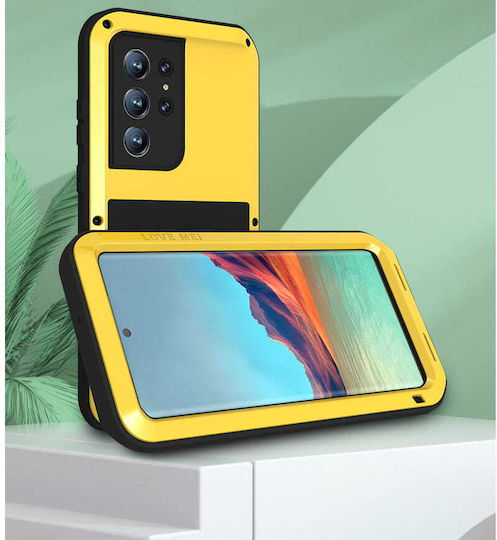 Love Mei Back Cover Metalic Galben (Galaxy S22 Ultra 5G)
