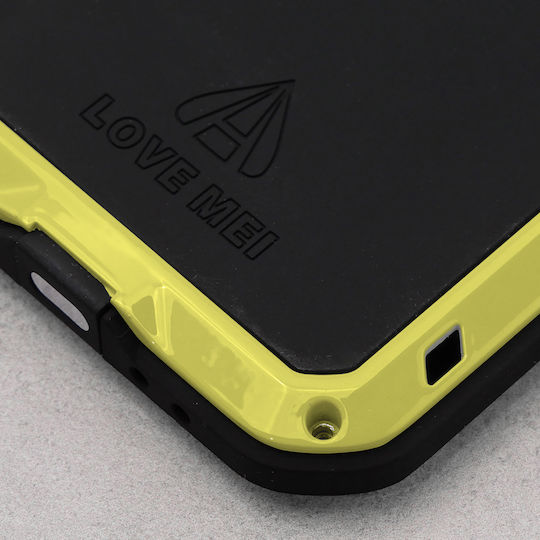 Love Mei Umschlag Rückseite Metallisch Gelb (iPhone 13 Mini)