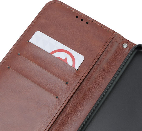 Crazy Horse Brieftasche Synthetisches Leder / Kunststoff / Silikon Braun (Oppo A58 4G)