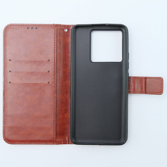 Crazy Horse Brieftasche Synthetisches Leder / Kunststoff / Silikon Braun (Xiaomi 13T / 13T ProXiaomi 13T / 13T Pro)