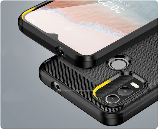 Nokia Задна корица Пластмаса / Силикон Черен (Realme C21)