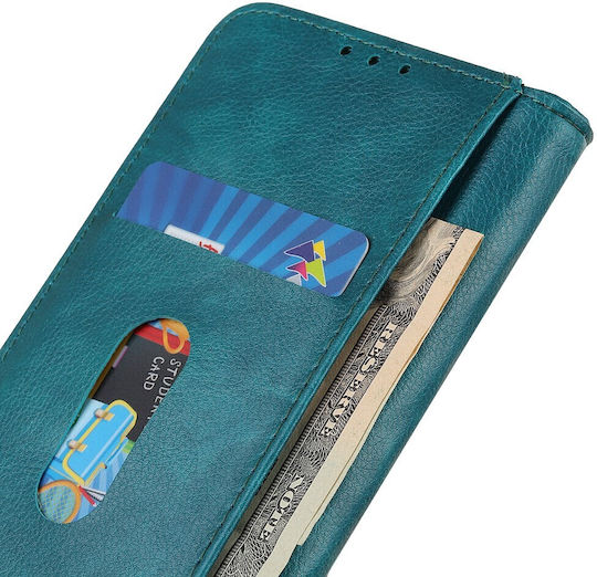 Honor Wallet Litchi Leather Piele / Silicon Verde (Honor Magic 5 Lite 5G)