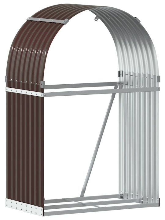 vidaXL Inox Ράφι Αποθήκευσης Ξύλων 80x45x120cm Καφέ