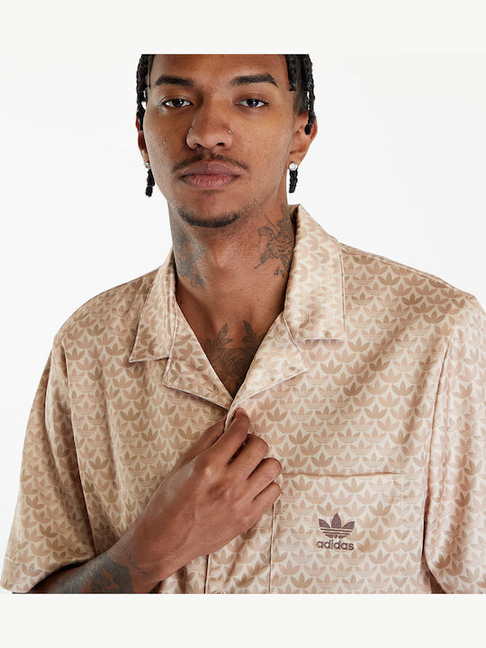 Monogram Satin Shirt Cu mânecă lungă Cămașă Crystal Sand