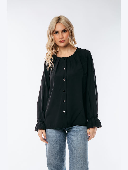 Dress Up Women's Long Sleeve Shirt Black