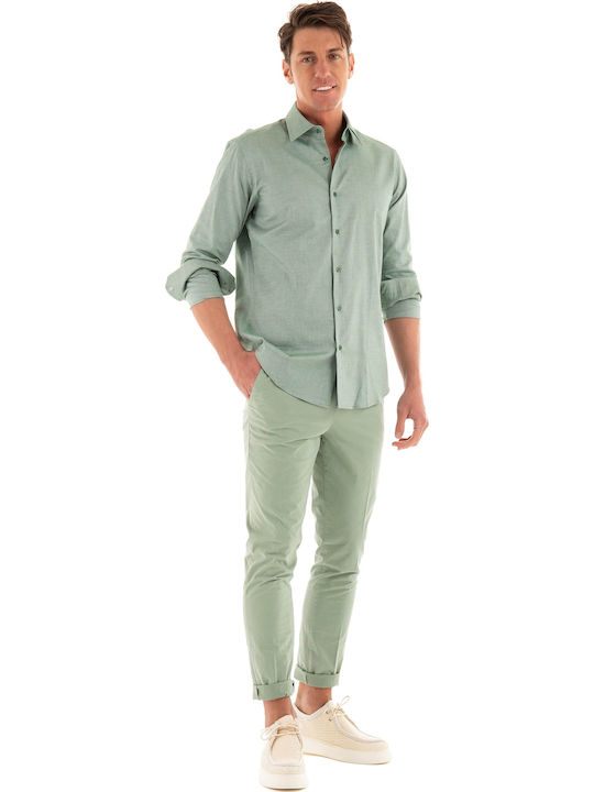 Kent Μακρυμάνικo Πουκάμισο σε Κανονική Γραμμή Light Green