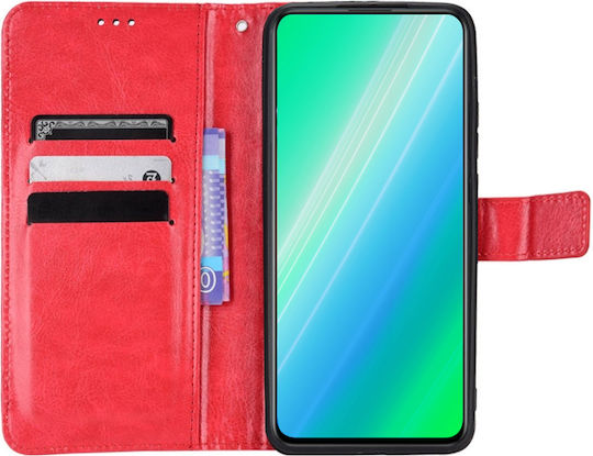 Crazy Horse Wallet Δερματίνης / Πλαστικό / Σιλικόνης Κόκκινο (Moto G84)