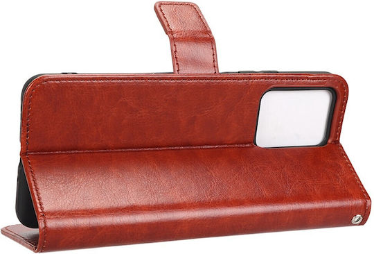 Crazy Horse Wallet Piele artificială / Plastic / Silicon Maro (Redmi Note 12 5G / Poco X5 5G)