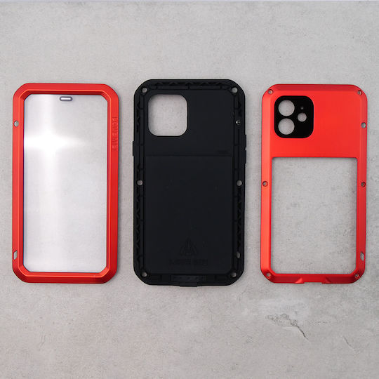 Love Mei Back Cover Μεταλλικό Κόκκινο (iPhone 12 / 12 Pro)