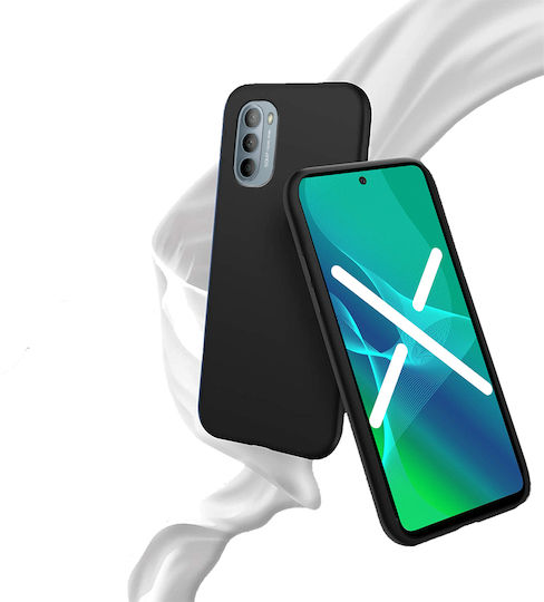 Erbord Umschlag Rückseite Silikon Schwarz (Moto G51)