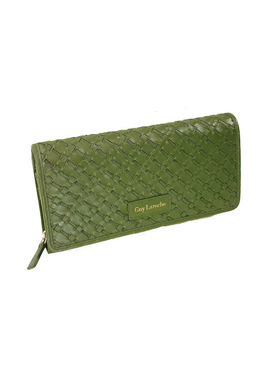Guy Laroche Μεγάλο Δερμάτινο Γυναικείο Πορτοφόλι με RFID Πράσινο
