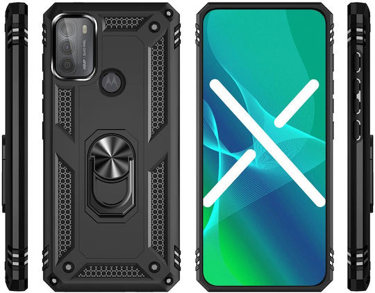 Erbord Umschlag Rückseite Metallisch Schwarz (Moto G50)
