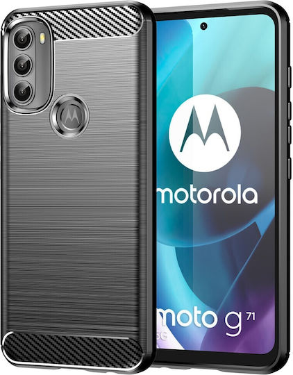 Erbord Umschlag Rückseite Kunststoff / Silikon Schwarz (Moto G71 5G)