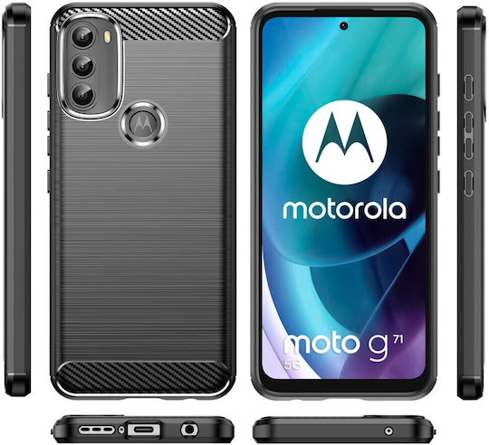 Erbord Umschlag Rückseite Kunststoff / Silikon Schwarz (Moto G71 5G)