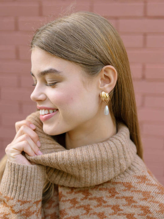 Achilleas Accessories Обици Позлатен с Перли