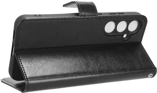 Crazy Horse Wallet Piele artificială / Plastic / Silicon Negru (Galaxy S23 FE)