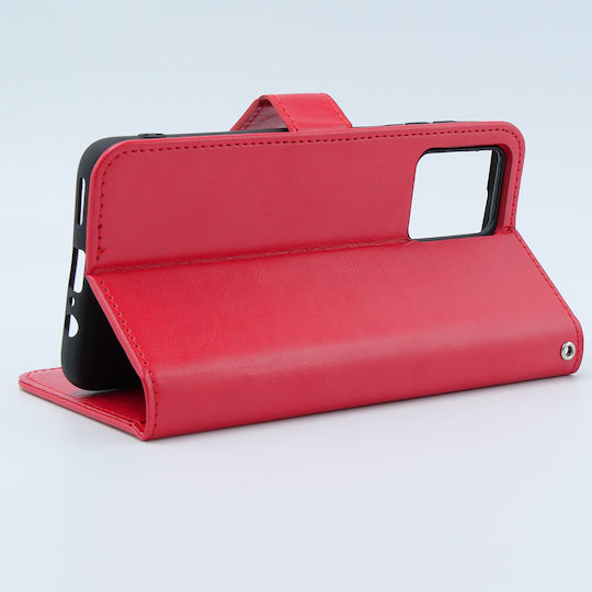 Crazy Horse Wallet Piele artificială / Plastic / Silicon Roșu (Motorola Moto G54 5G)