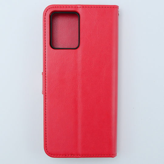 Crazy Horse Wallet Piele artificială / Plastic / Silicon Roșu (Motorola Moto G54 5G)