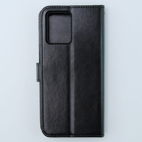 Crazy Horse Wallet Piele artificială / Plastic / Silicon Negru (Motorola Moto G54 5G)