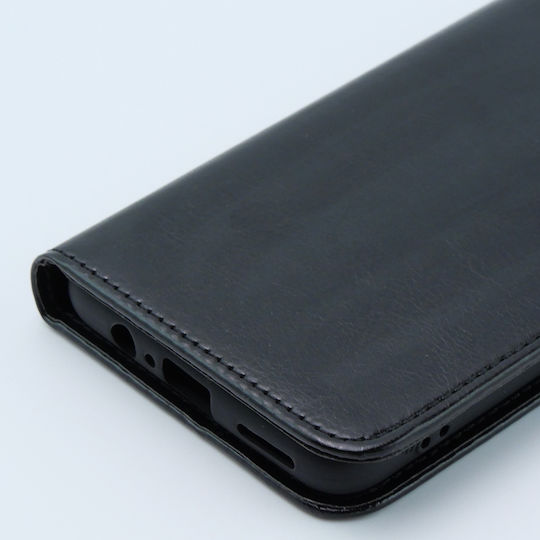 Crazy Horse Wallet Piele artificială / Plastic / Silicon Negru (Motorola Moto G54 5G)