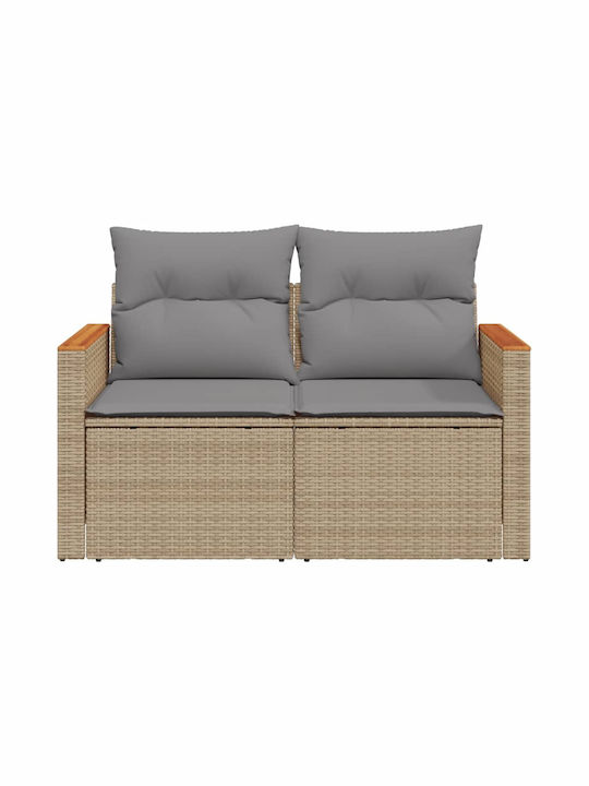 Canapea cu două locuri Exterior Rattan cu Perne 124x55cm
