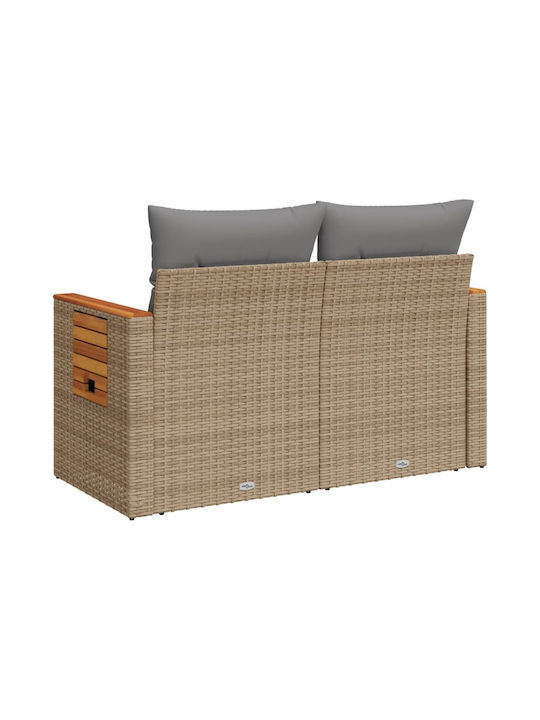 Canapea cu două locuri Exterior Rattan cu Perne 124x55cm