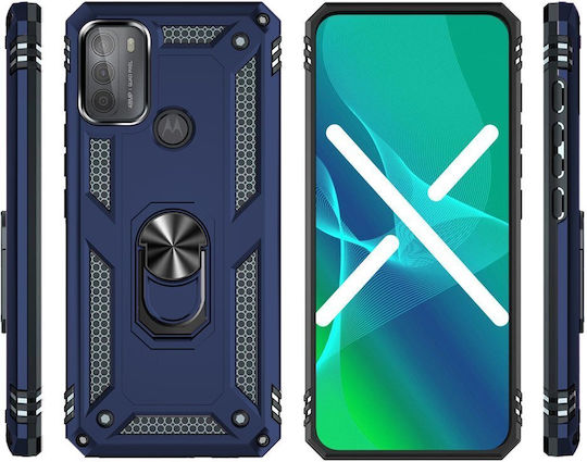 Erbord Umschlag Rückseite Metallisch Blau (Moto G50)