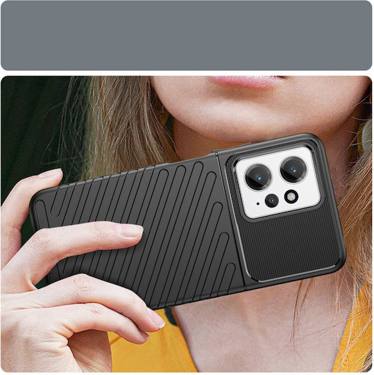 Thunder Umschlag Rückseite Silikon Schwarz (Redmi Note 12 4G)