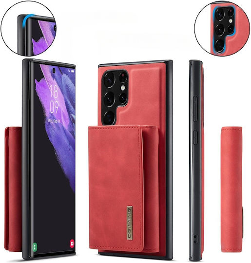 DG.MING Портмоне Изкуствена кожа / Силикон / Пластмаса Червен (Galaxy S23 Ultra)