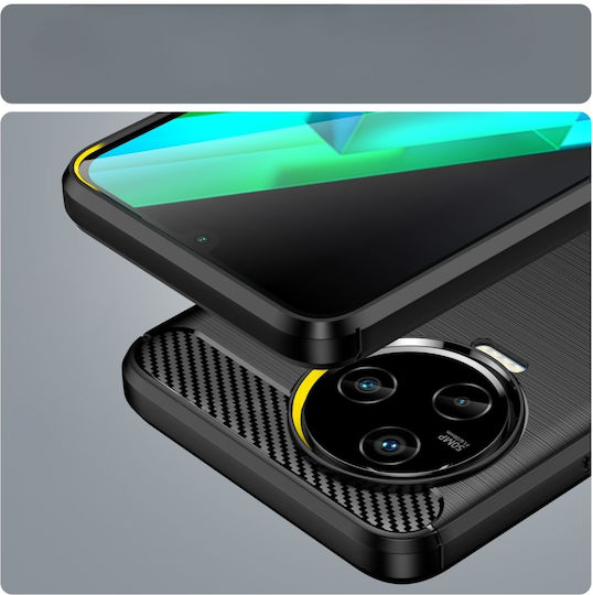 Infinix Back Cover Πλαστικό / Σιλικόνης Μαύρο (Infinix Note 12 2023, Karbon)