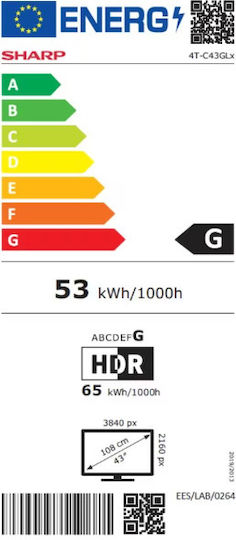 Sharp Smart Fernseher 43" 4K UHD LED 43GL4260 HDR (2023)