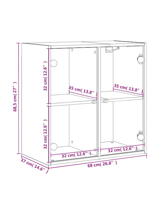 Kabinett Wand Oak 68x37x68.5cm