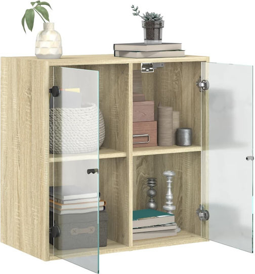 Hanging Living Room Cabinet Made of Oak Particle Board 68x37x68.5cm