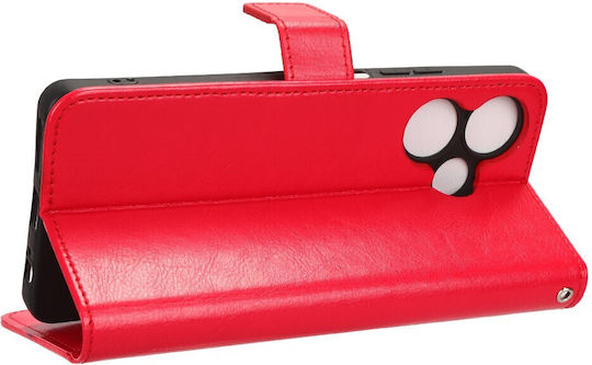Crazy Horse Wallet Piele artificială / Plastic / Silicon Roșu (Infinix Hot 30I)