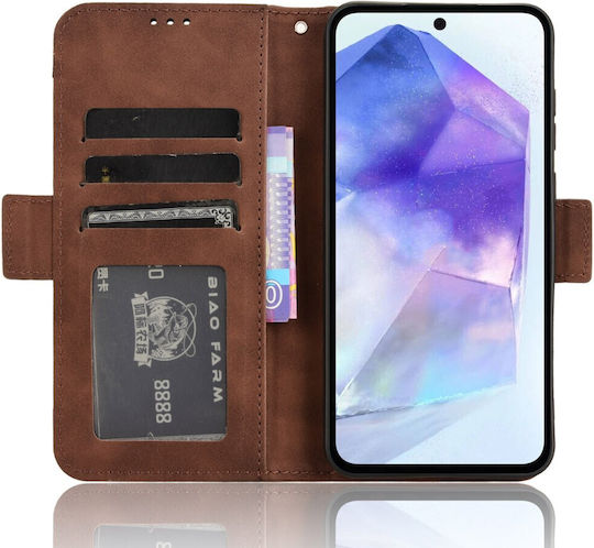 Samsung Book Δερματίνης / Πλαστικό / Σιλικόνης Καφέ (Samsung Galaxy A55 5G)