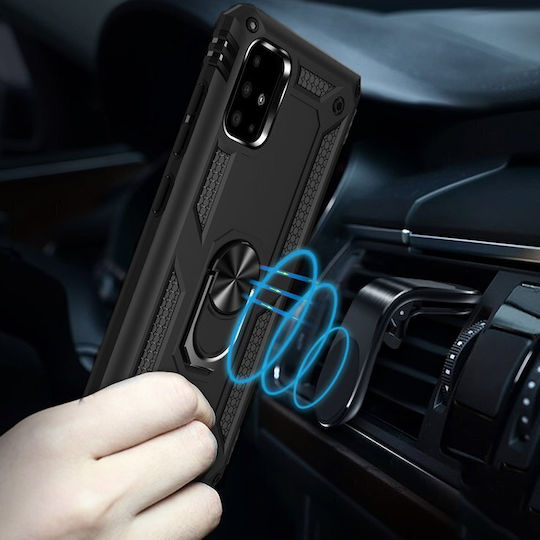 Erbord Umschlag Rückseite Metallisch Schwarz (Galaxy A51)