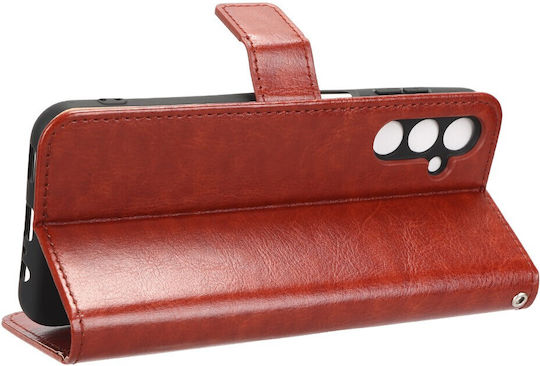 Crazy Horse Wallet Δερματίνης / Πλαστικό / Σιλικόνης Καφέ (Samsung Galaxy M34)
