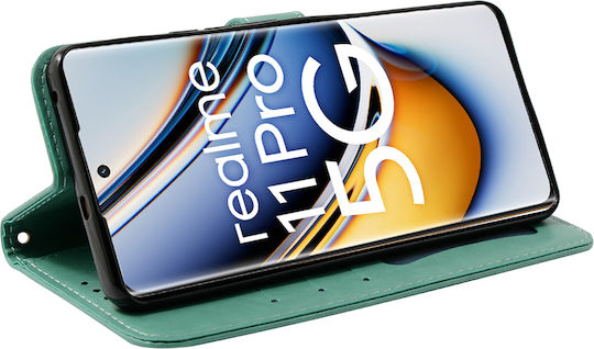 Book Piele artificială / Plastic / Silicon Verde (Realme 11 Pro / 11 Pro+)