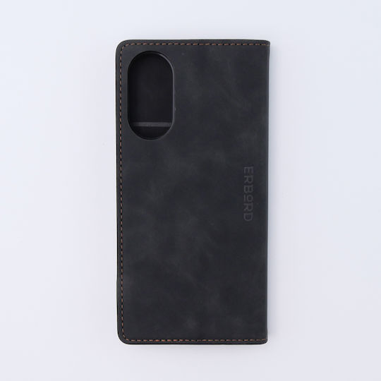 Erbord Wallet Δερματίνης / Πλαστικό / Σιλικόνης Μαύρο (Oppo A78 4G)